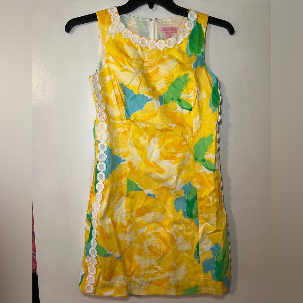 Lilly Pulitzer Mila Shift Dress Sunglow Yellow First Impression Size 6